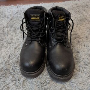Altra Men's Black Work Boots - Rugged Lace-Up Safety Style